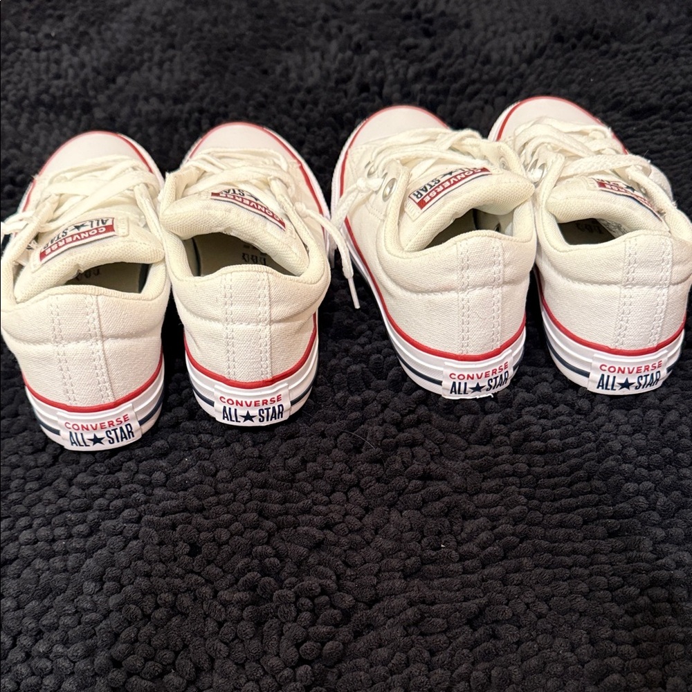 Converse Kids White and Red Sneakers - Picture 3 of 5
